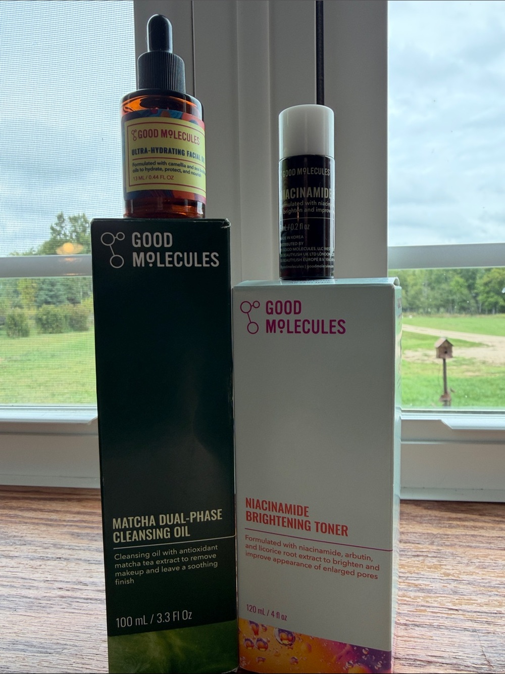 Good Molecules Bundle! Niacinamide Brightening Toner, matcha dual cleansing oil